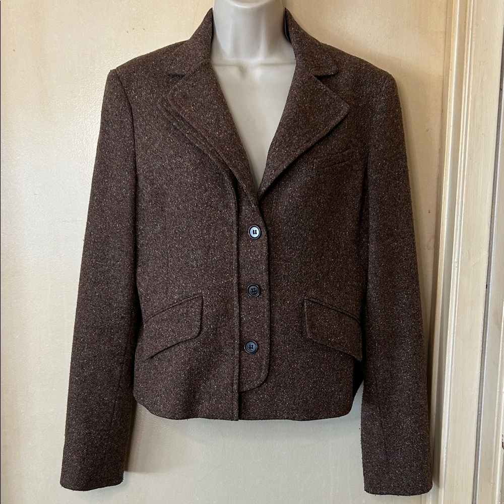 BCBGMAXAzria brown tweed blazer size M